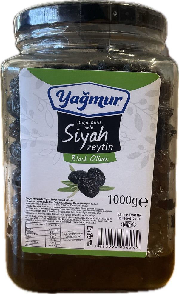 Yagmur Dry Black Olives 1kg