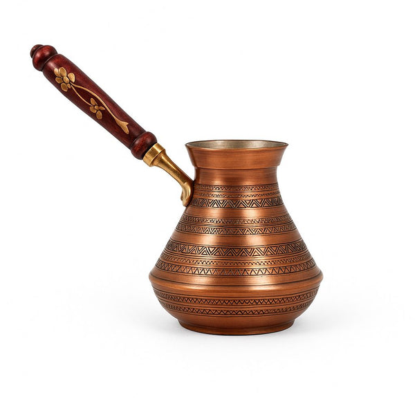 Cezve Copper Narrow Neck Wooden Handle Size 5